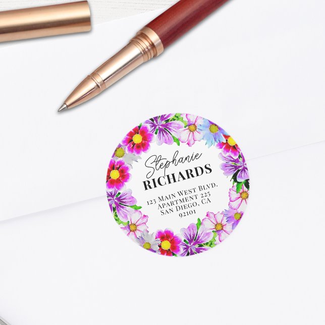 Adesivo Flores de Primavera de Aquarela Flores de Envelope (Criador carregado)