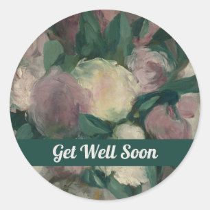Adesivo Flores de Recuperação Floral Vintage Manet Peônias
