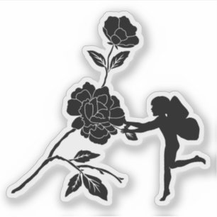 Adesivo Flores de Silhuette Fairy Child Fantasy Fairytales