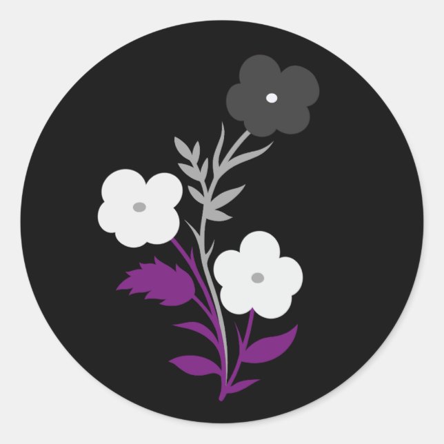 Adesivo Flores de Sinalizador Asexuais Sutis (Frente)