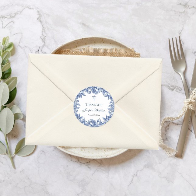 Adesivo Flores de Toalha Azul Batismo (Criador carregado)