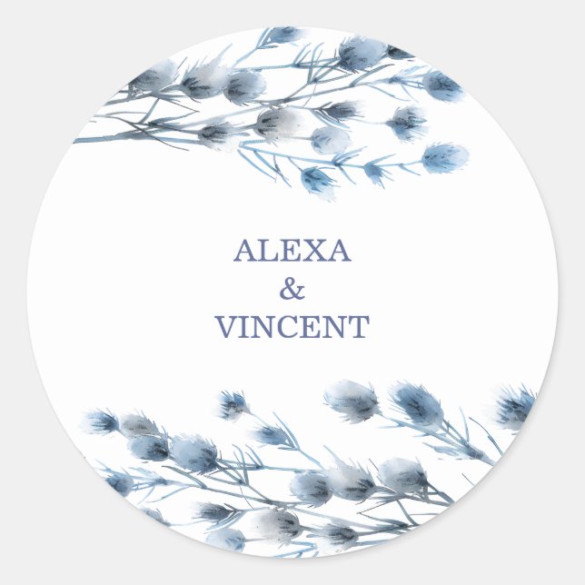 Adesivo Flores de Verão de Aquarela Personalizáveis (Frente)