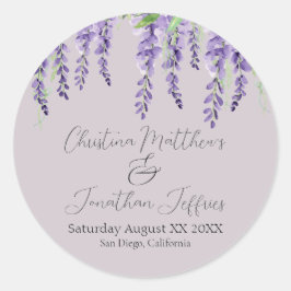 Adesivo Flores de Wisteria Roxa em Lavanda Elegante