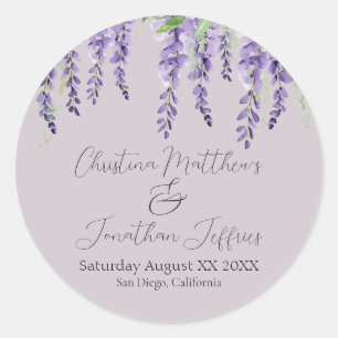 Adesivo Flores de Wisteria Roxa em Lavanda Elegante