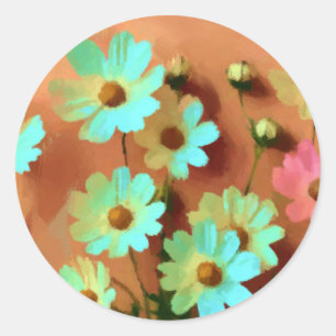 Adesivo Flores de Zinnia Elegans