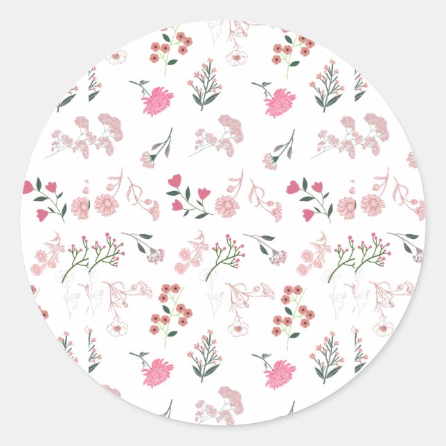 Adesivo Flores Delicadas Associadas no Impressão de Padrão (Frente)
