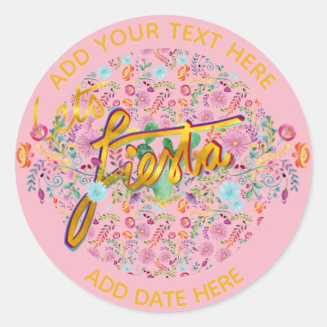 Adesivo Flores do Folk Mexicano Fiesta Personalizadas, Ros (Frente)