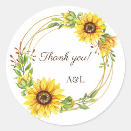 Adesivo Flores do sol bô obrigado de casamento