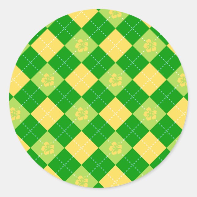 Adesivo Flores e Argyle (Frente)