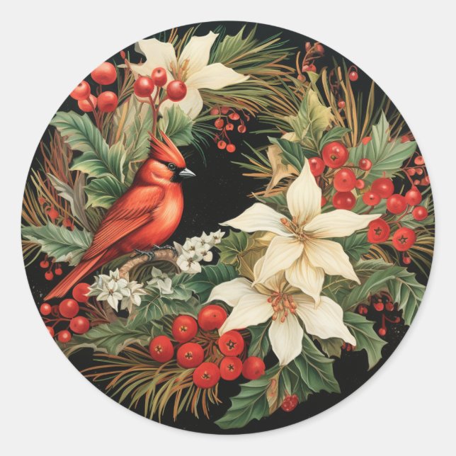 Adesivo Flores e Folhagens Festivas de Natal (Frente)