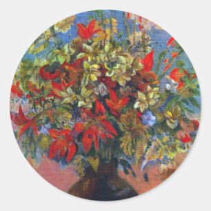 Adesivo Flores e Gatos de Paul Gauguin, Arte Fina Vintage