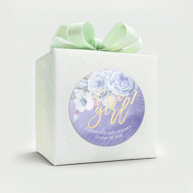 Adesivo Flores e Penas Boêmicas do chá de fraldas (Criador carregado)