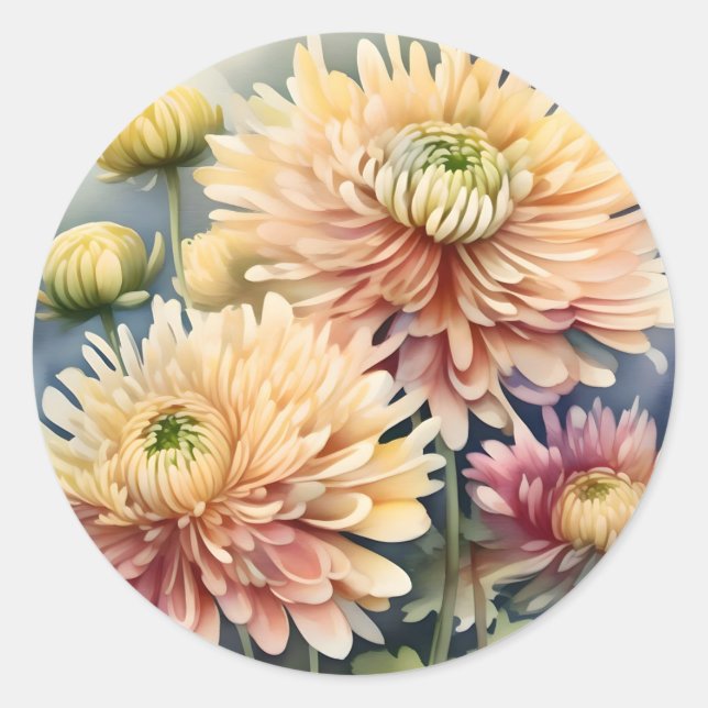 Adesivo Flores Elegantes De Chrysanthemum (Frente)