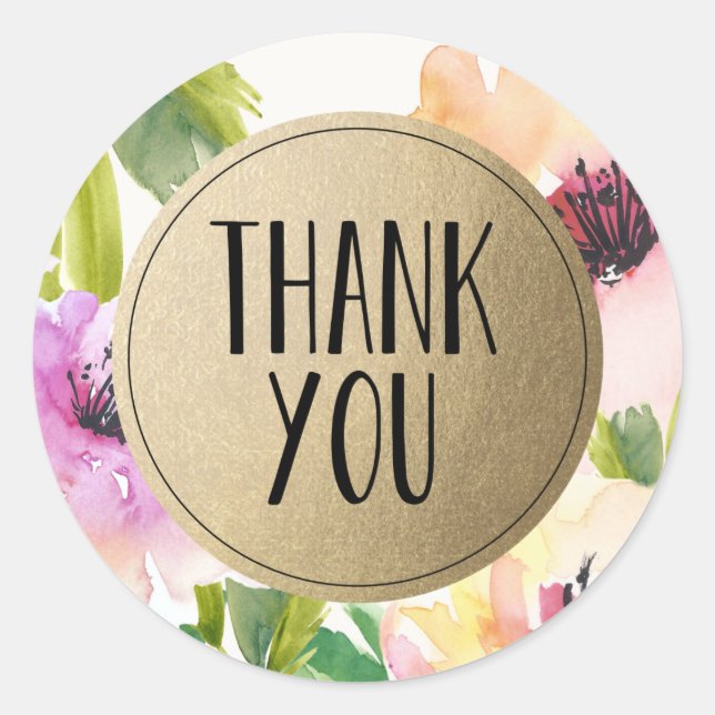 Adesivo Flores Elegantes Douradas | Favorecer rótulos (Frente)