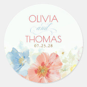 Adesivo Flores em Aquarela Casamento Boho Elegante