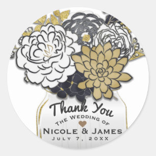 Adesivo Flores em Pote de Pedra Cinza Rústico Dourado Favo