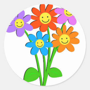 Adesivo Flores felizes