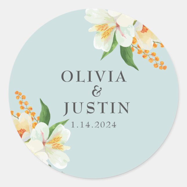 Adesivo Flores florais verdes da Casa (Frente)