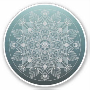 Adesivo Flores, Folhas, Palácio Branco Mandala Floral no T