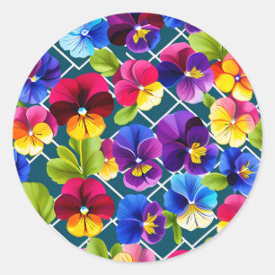Adesivo Flores Geométricas Pansy Vibrantes