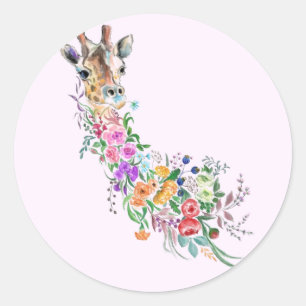 Adesivo Flores Girafa Sticker