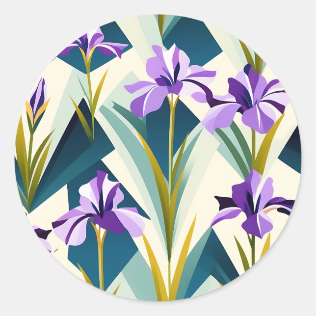 Adesivo Flores Iris Geométricas Modernas (Frente)