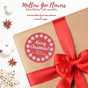 Adesivo Flores Mellow Geo - Natal personalizado vermelho e