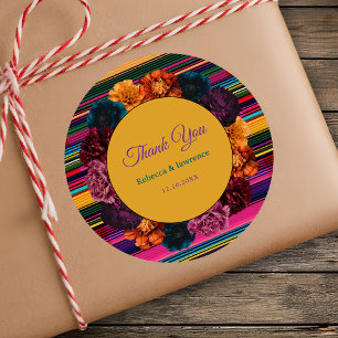 Adesivo Flores mexicanas modernas amarelo de casamento