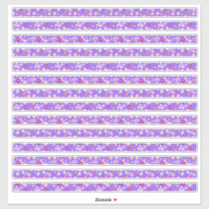 Adesivo Flores Minúsculos Roxos Bordas Estreitas