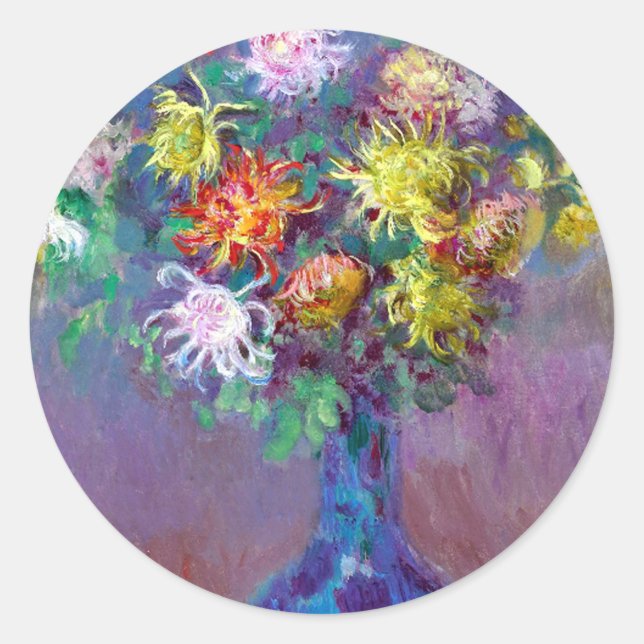 Adesivo Flores Monet Vase de Chrysanthemals (Frente)