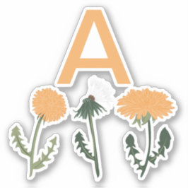 Adesivo Flores Monograma Dandelion Laranja