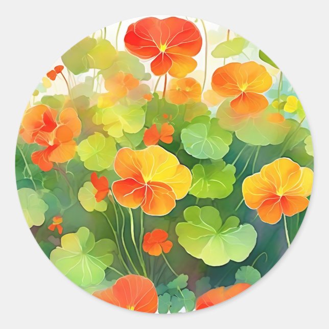 Adesivo Flores Nasturtium Vibrantes (Frente)