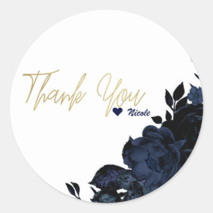 Adesivo Flores Navy Azul Escuro Favor Floral Glam Gótico