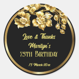 Adesivo Flores negras e douradas, festa de aniversário per