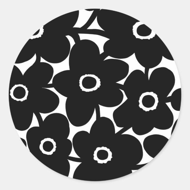 Adesivo Flores Negrito - Preto e Branco (Frente)