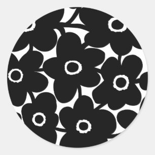 Adesivo Flores Negrito - Preto e Branco