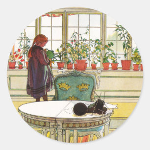 Adesivo Flores no Windowsill por Carl Larsson