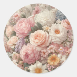 Adesivo Flores Pastel Shabby Chic Rosa Floral Casamento