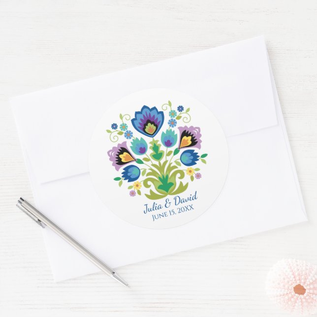 Adesivo Flores Poloneses Lavanda Azul (Envelope)
