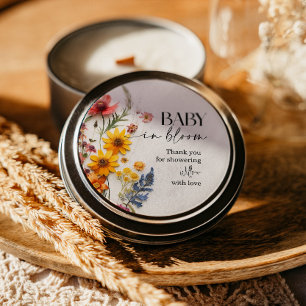 Adesivo Flores Presas Chá de fraldas de flor selvagem