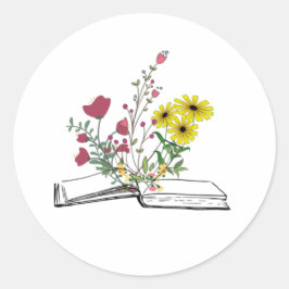 Adesivo Flores que crescem a partir de livros