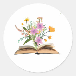 Adesivo Flores que crescem a partir de livros