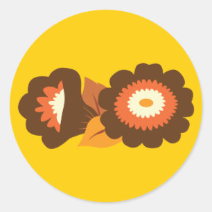 Adesivo Flores retros de Brown