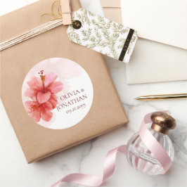 Adesivo Flores Românticas De Aquarelas Favor De Casamento
