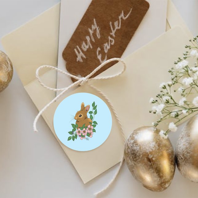 Adesivo Flores Rosa Coelhinhos (Criador carregado)