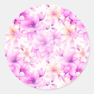 Adesivo Flores Rosa De Aquarela Delicada
