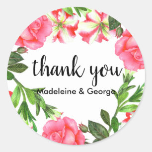 Adesivo Flores Rosa De Aquarelas Monograma Da Corrida Do C