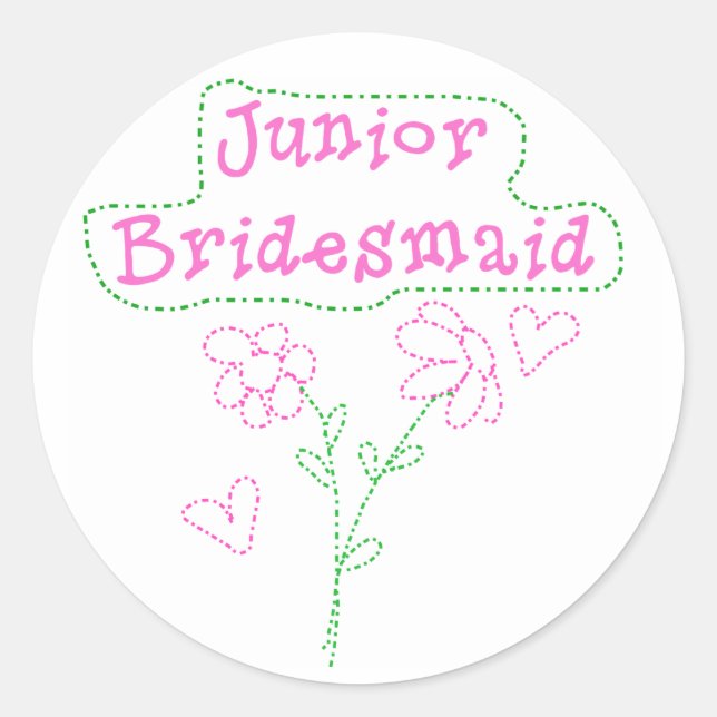 Adesivo Flores Rosa Junior Bridesmaid (Frente)