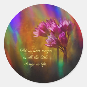 Adesivo Flores Roxas Do Arco-Íris Cores Com Cotação