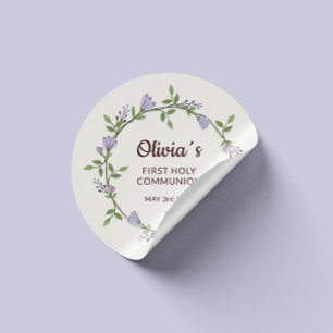 Adesivo Flores roxas Wreath First Communes